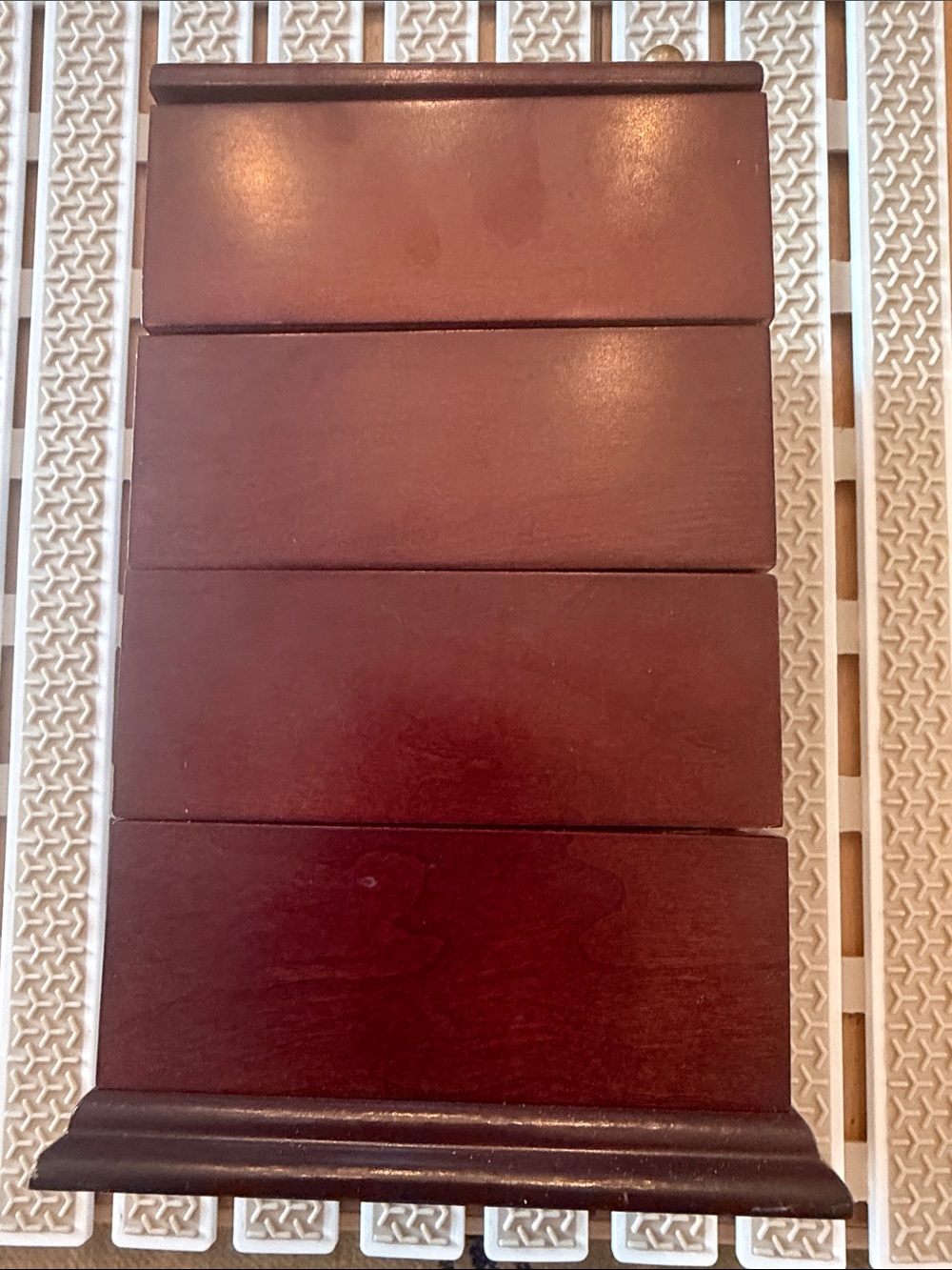 Minimalist Bombay Wooden Jewelry Box Panel - Deep Mahogany Vintage Men Women
